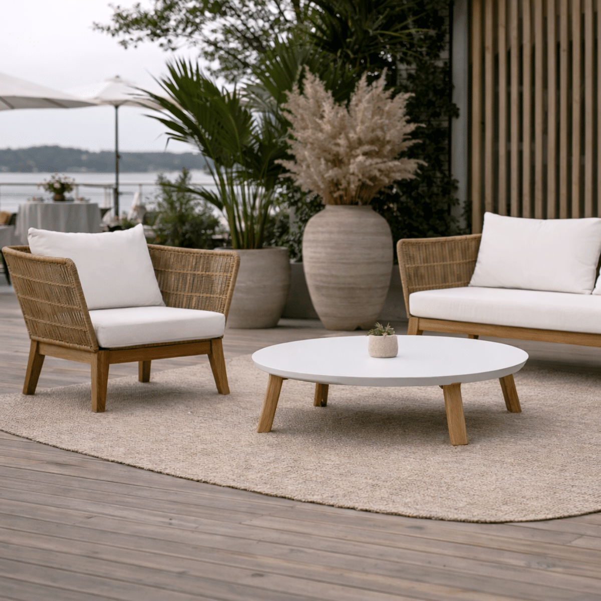 Fauteuil blanc en location