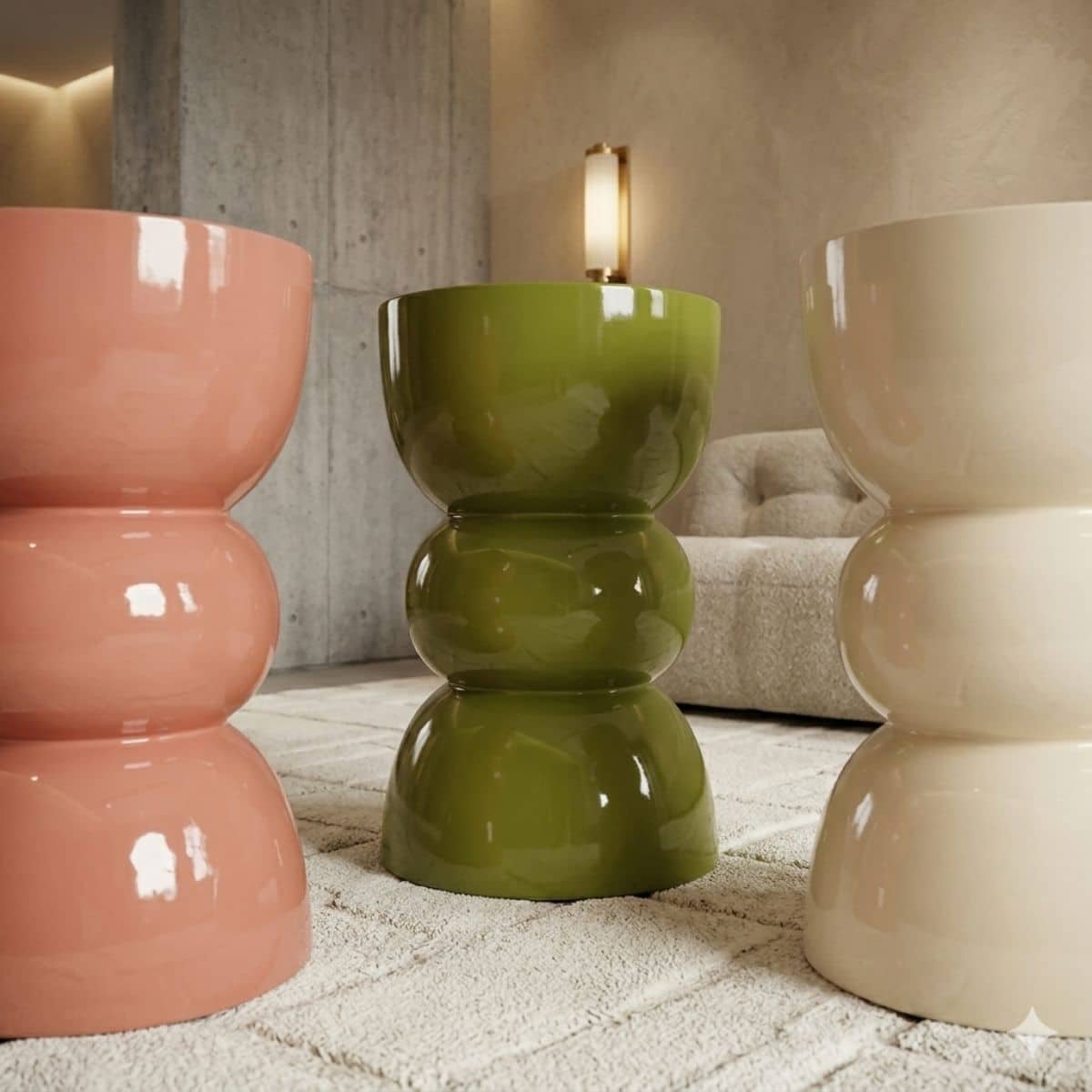 Location pouf coloré événementiel